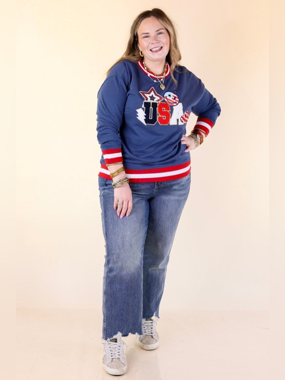 Simply Southern Shining in the USA Crew Neck Sweatshirt